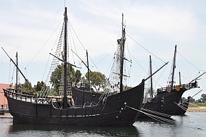Pinta, Niña und Santa Maria im Hafen von Palos, Andalusien