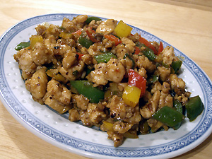 Hühnerwürfel mit Paprika