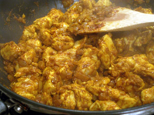 Rotes Hühner Curry