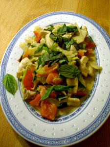 Hähnchencurry mit Bambus