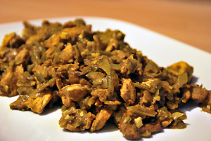 Hühnercurry mit Pilzen und Bohnen